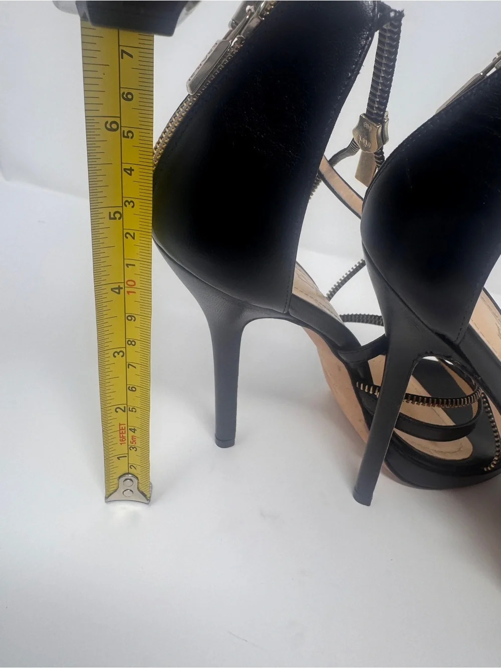 Discontinued designer Esari heels zipper design